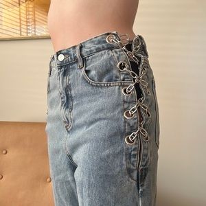 NWOT chain cutout baggy jeans